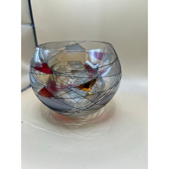 Decorative Romanian nesting glass candle holders made for Party Lite - Picture 3 of 5